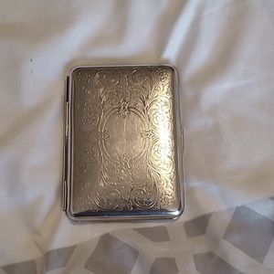 Metal silver card holder